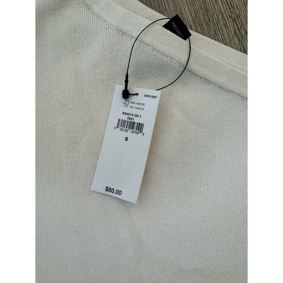 Banana Republic NWT One Sleeve Knit Sweater Top Asymmetric Size M Cream - Picture 5 of 8